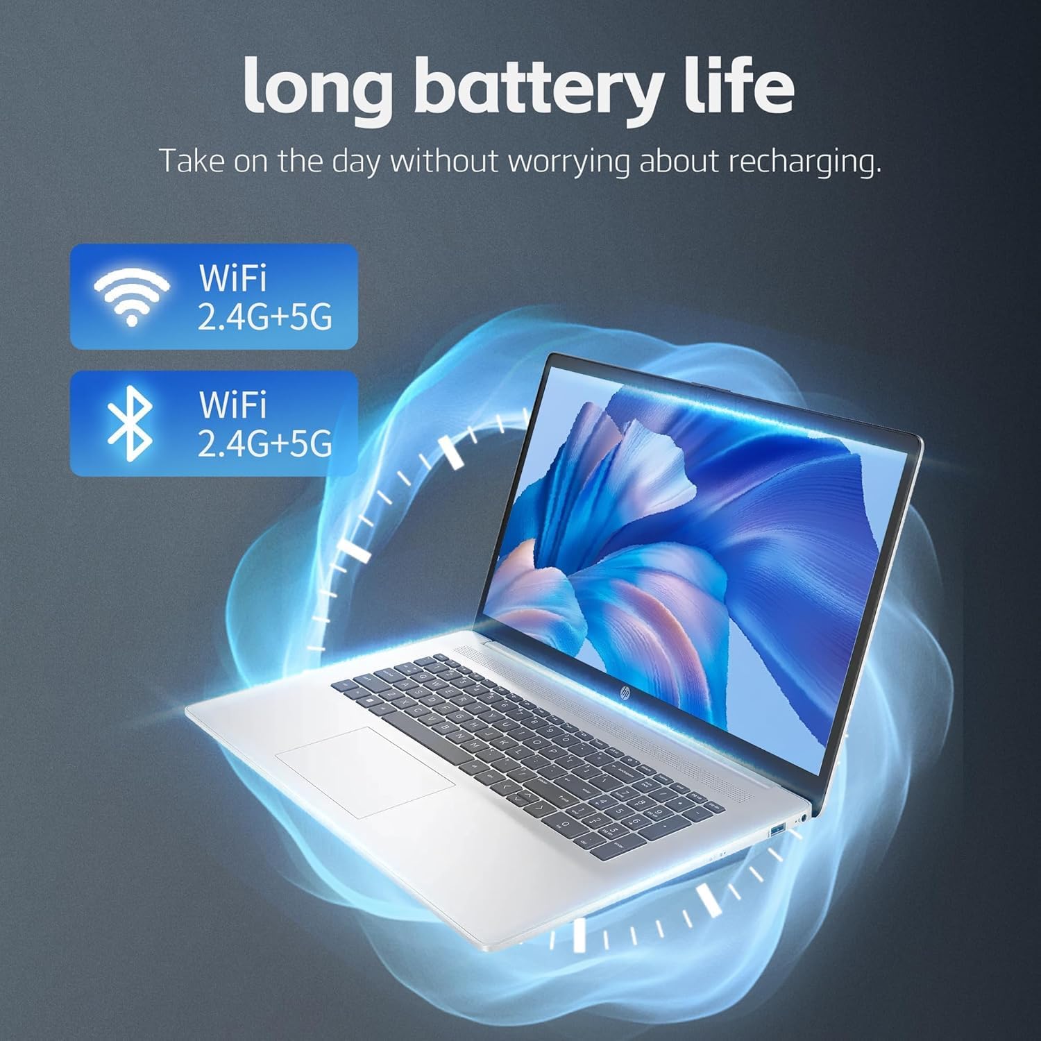 HP 17.3 inch Laptop with Lifetime Office 365 for The Web, Intel 13th 8 Cores i3 CPU (Beat 11th i5), 16GB RAM, 1TB SSD Storage, 10 Key Number Pad, Windows 11, No Mouse