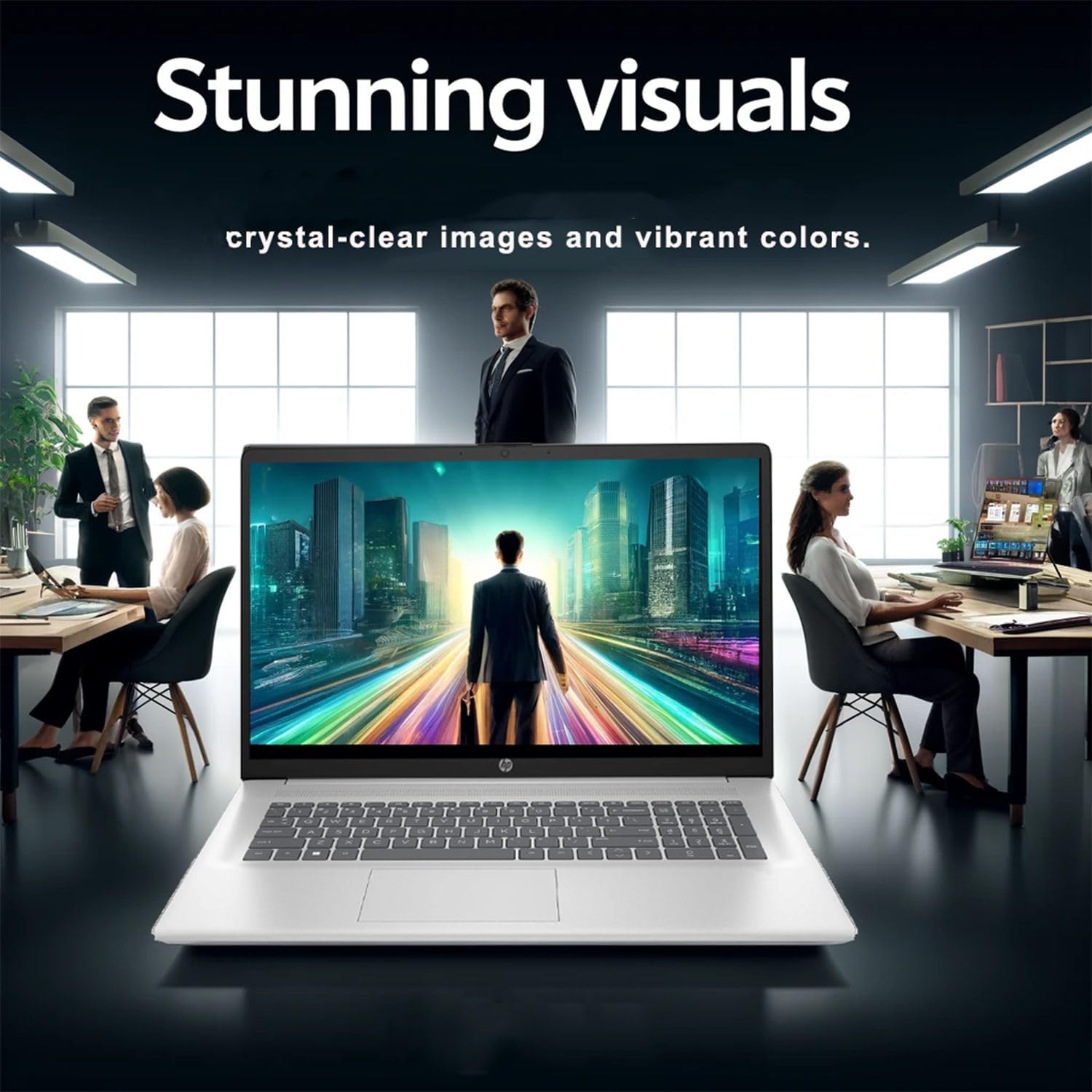 HP 17.3 inch Laptop with Lifetime Office 365 for The Web, Intel 13th 8 Cores i3 CPU (Beat 11th i5), 16GB RAM, 1TB SSD Storage, 10 Key Number Pad, Windows 11, No Mouse