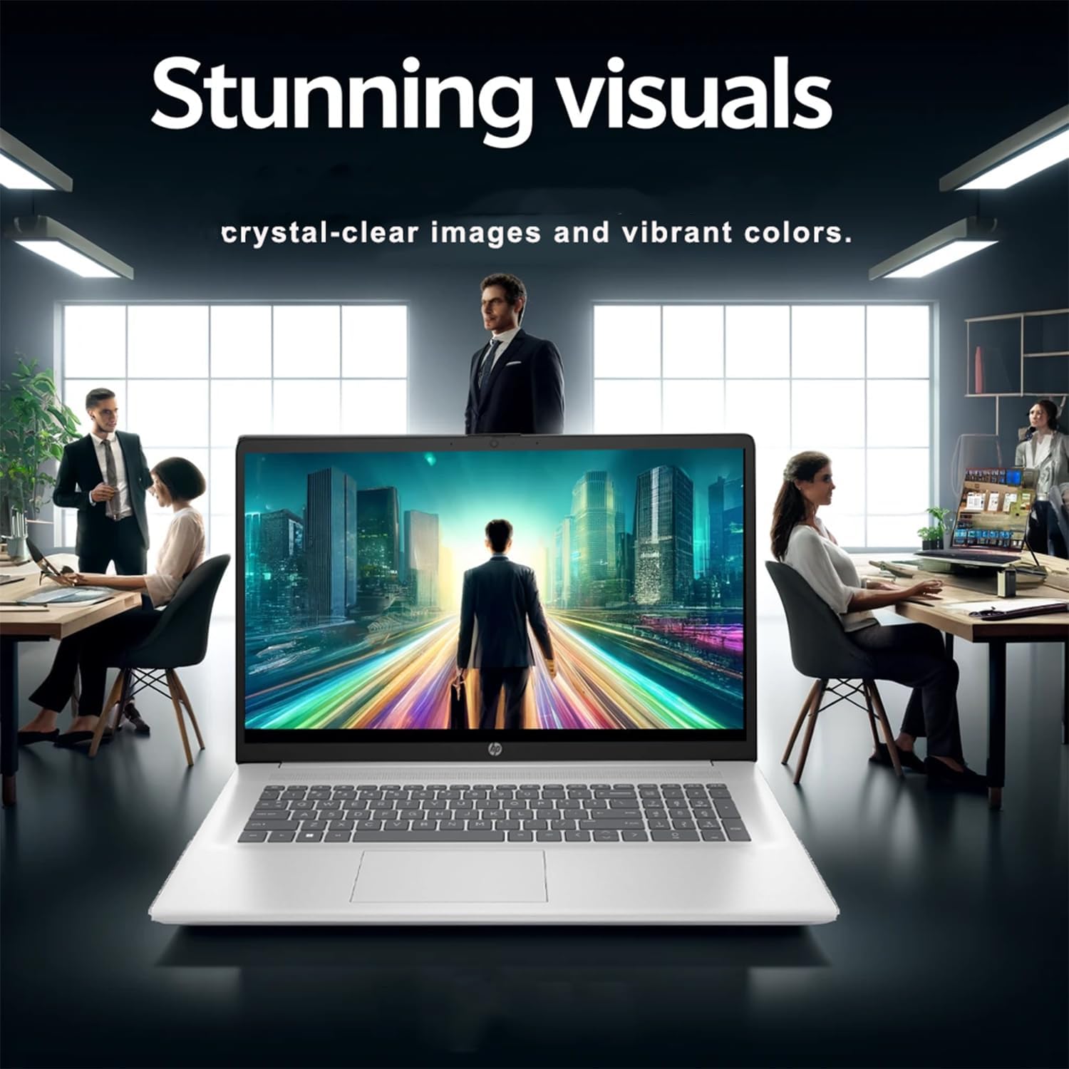 HP 17.3 inch Laptop with Lifetime Office 365 for The Web, Intel 13th 8 Cores i3 CPU (Beat 11th i5), 16GB RAM, 256GB PCIe SSD Storage, 10 Key Number Pad, Windows 11, No Mouse